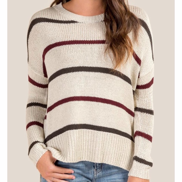 Francesca's Collections Sweaters - Francescas High Low Striped Knit Sweater S
